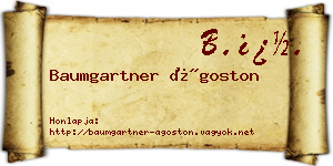 Baumgartner Ágoston névjegykártya